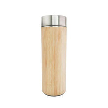 Charger l'image dans la galerie, Gourde thermos isotherme en acier et bambou, bambooju, zéro déchet, zero waste