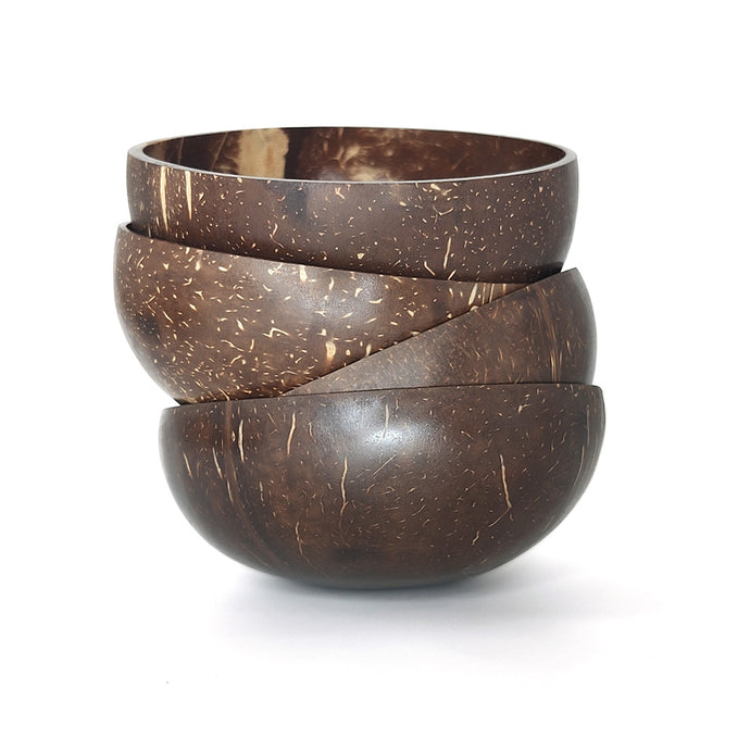 Bol coconut et cuillères en bambou, kit familial
