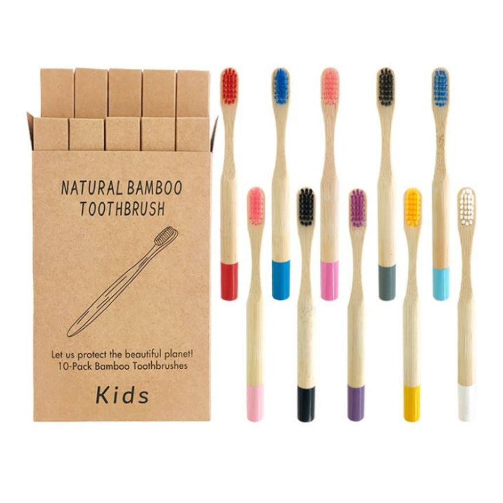 Kit 10 coloris Brosses à Dents Enfant I Bambou